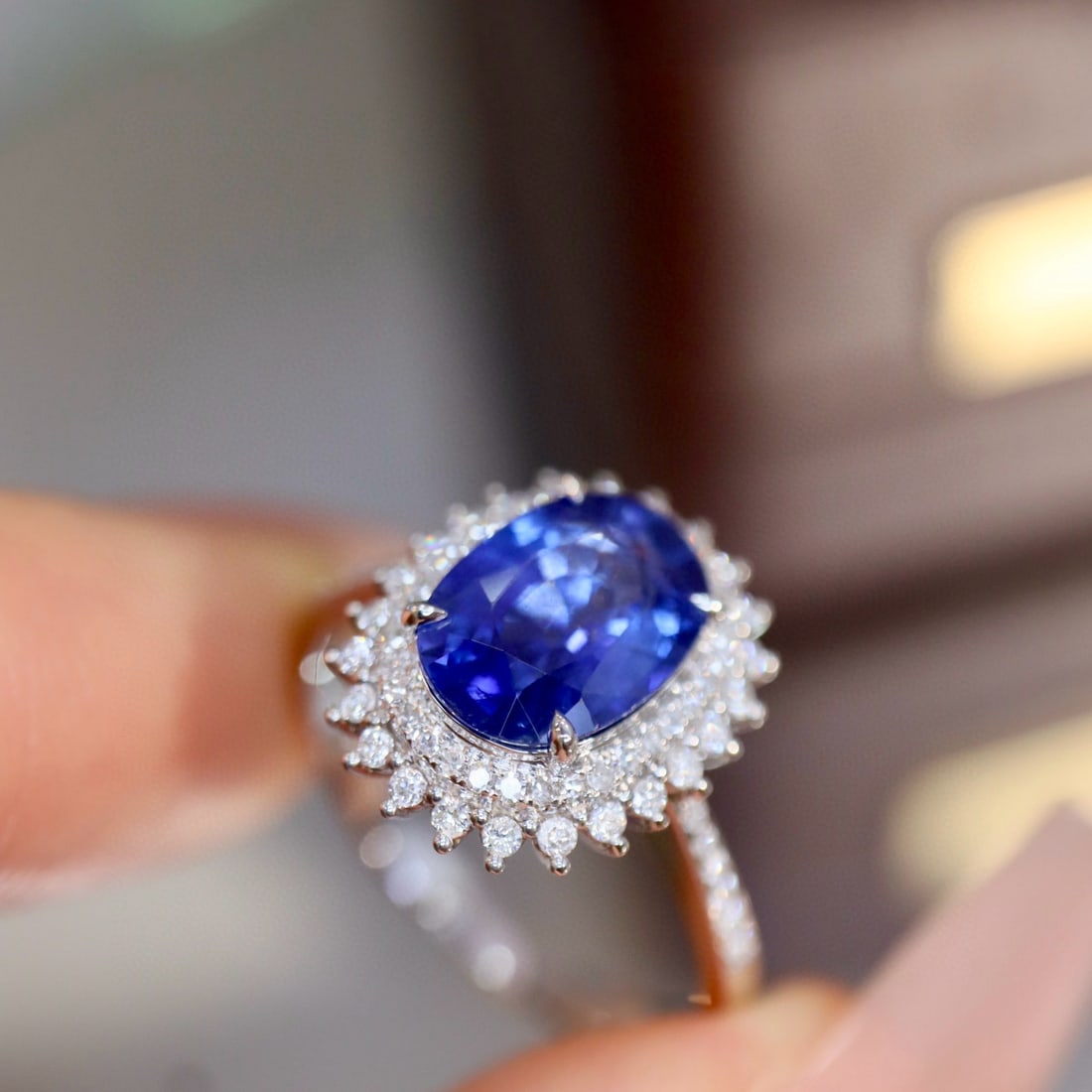 14k Gold 2.19 Ctw Natural Sapphire & Diamond Ring - 6