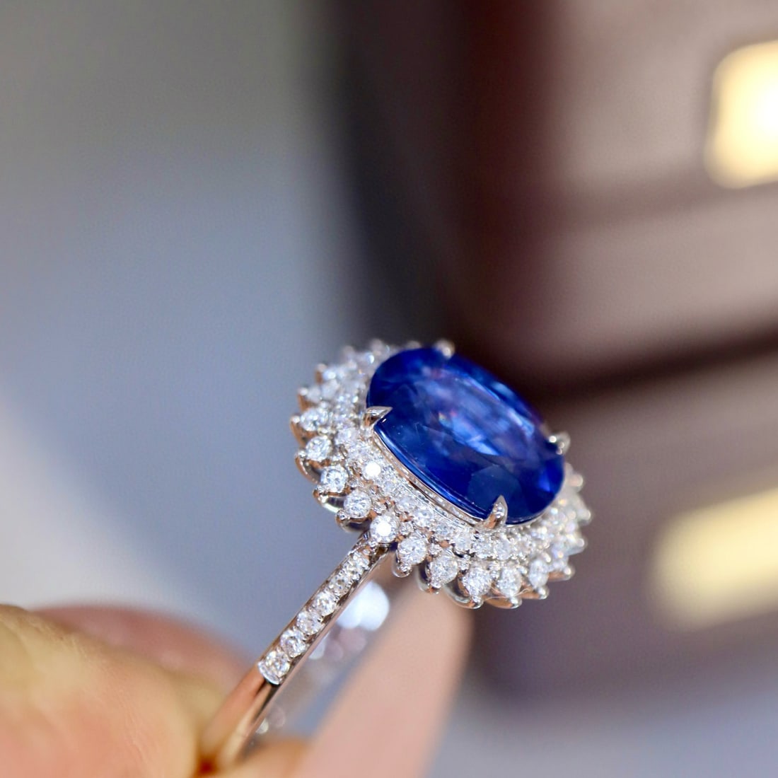 14k Gold 2.19 Ctw Natural Sapphire & Diamond Ring - 7