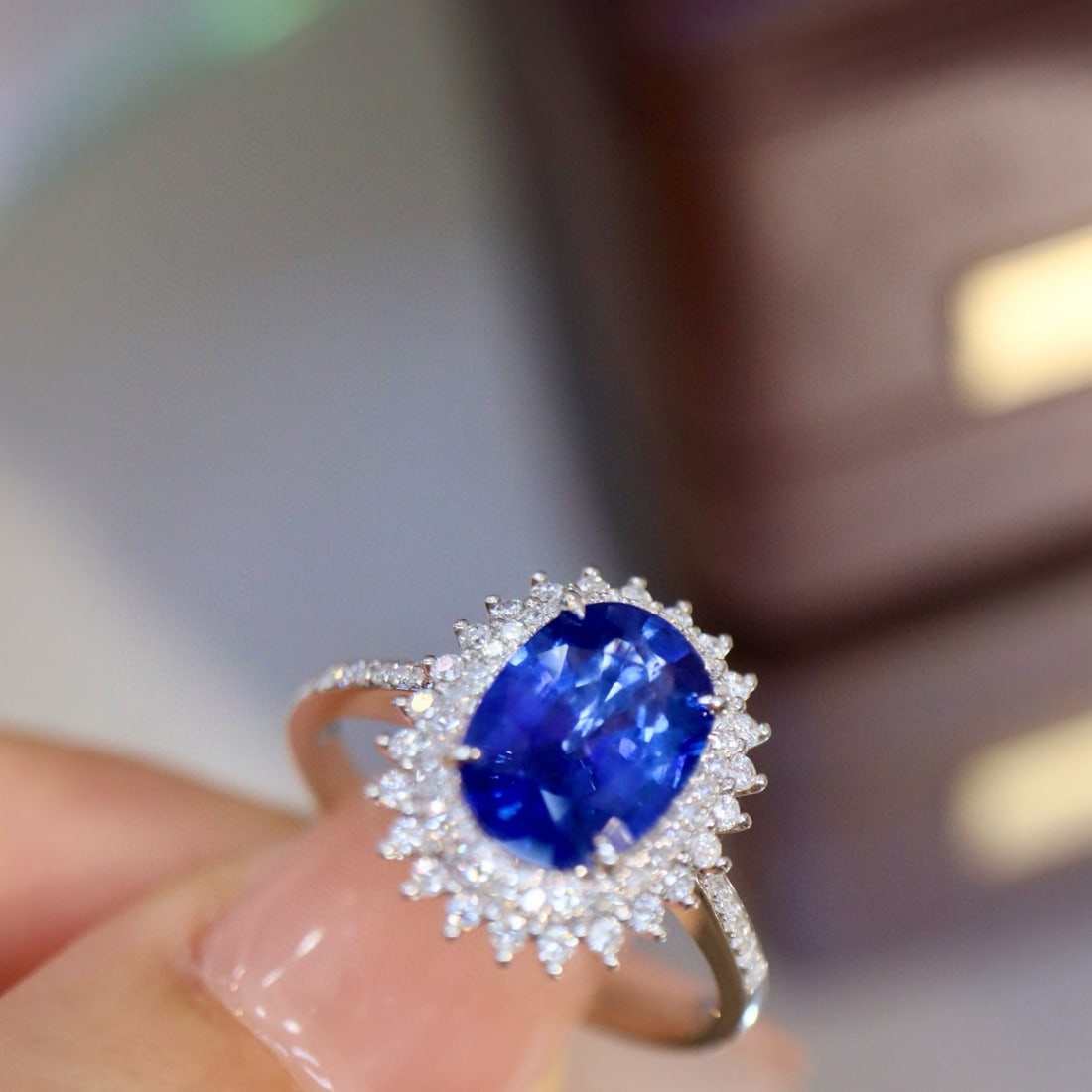 14k Gold 2.19 Ctw Natural Sapphire & Diamond Ring - 8