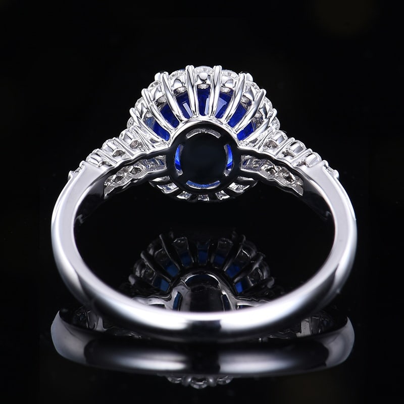 14k Gold 3.60 Ctw Natural Sapphire & Diamond Ring - 4