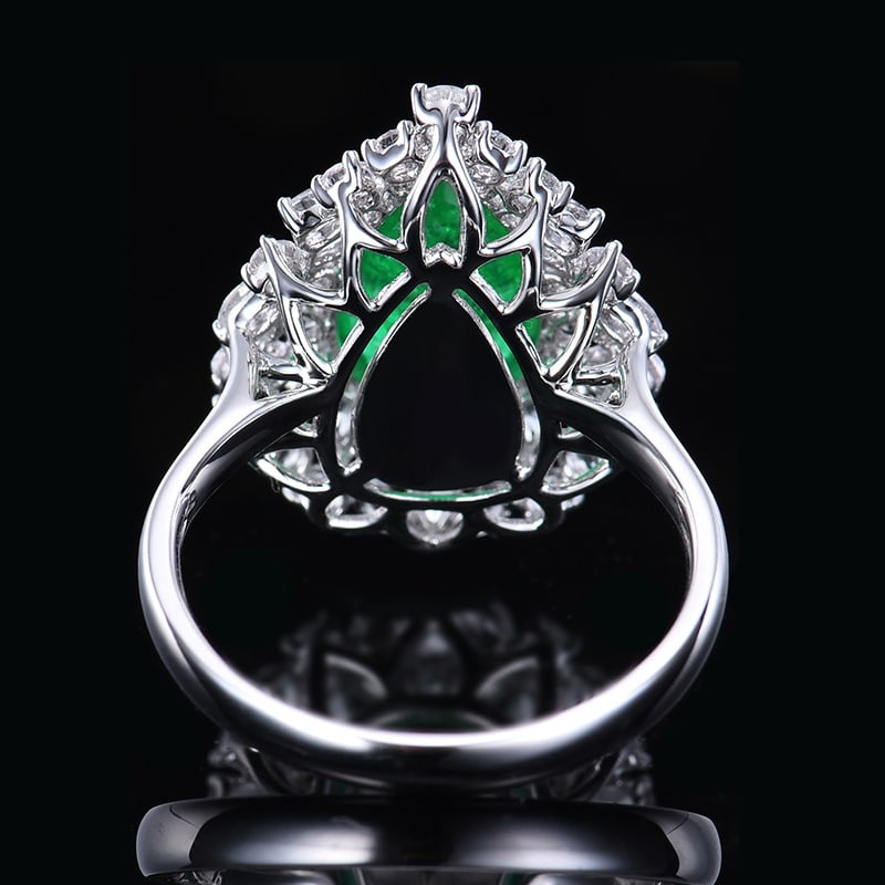 14k Gold 3.94 Ctw Vivid Green Natural Emerald & Sapphire Ring - 4