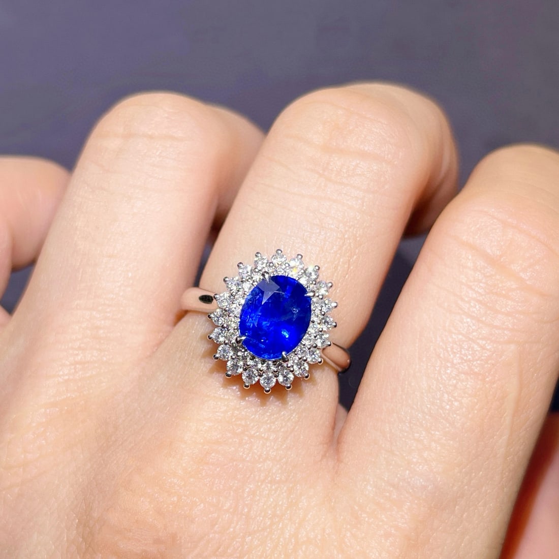 14k Gold 3.05 Ctw Natural Sapphire & Diamond Ring - 6