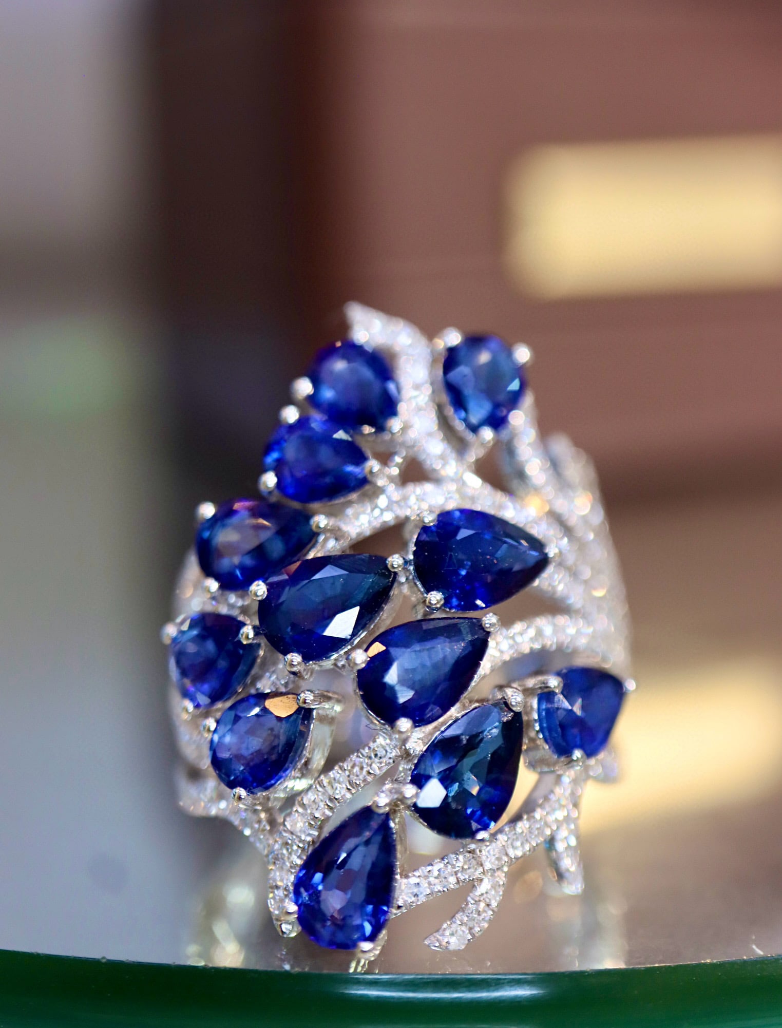 14k Gold 7.46 Ctw Natural Sapphire & Diamond Ring - 6