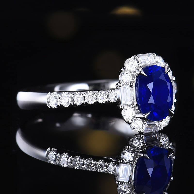 14k Gold 1.72 Ctw Natural Sapphire & Diamond Ring - 3
