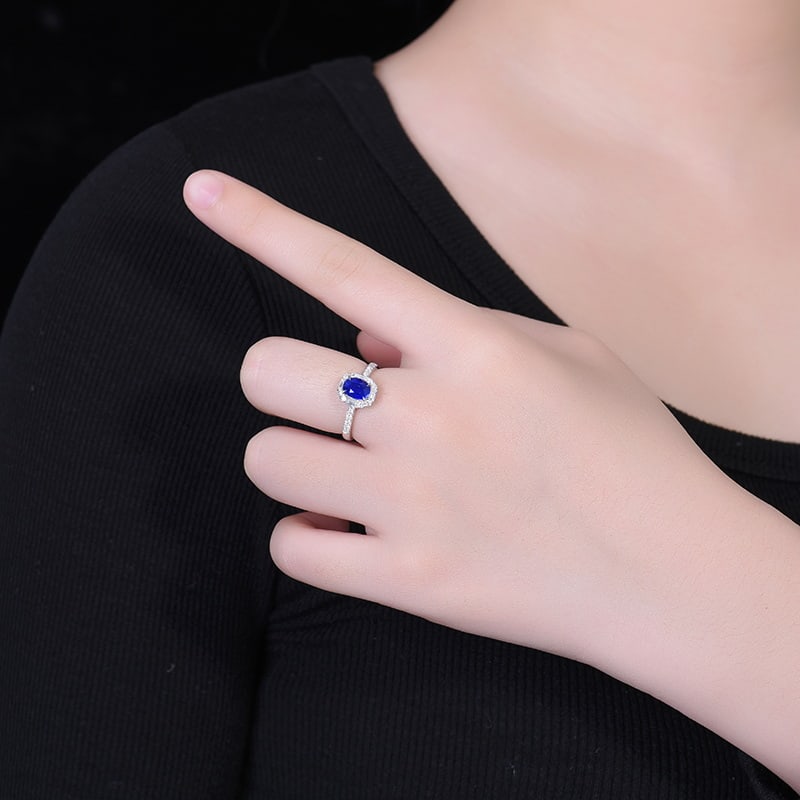 14k Gold 1.72 Ctw Natural Sapphire & Diamond Ring - 6