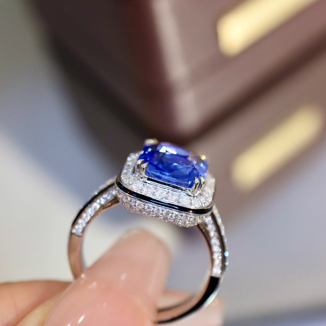 14k Gold 4.84 Ctw Natural Sapphire & Diamond Ring - 4