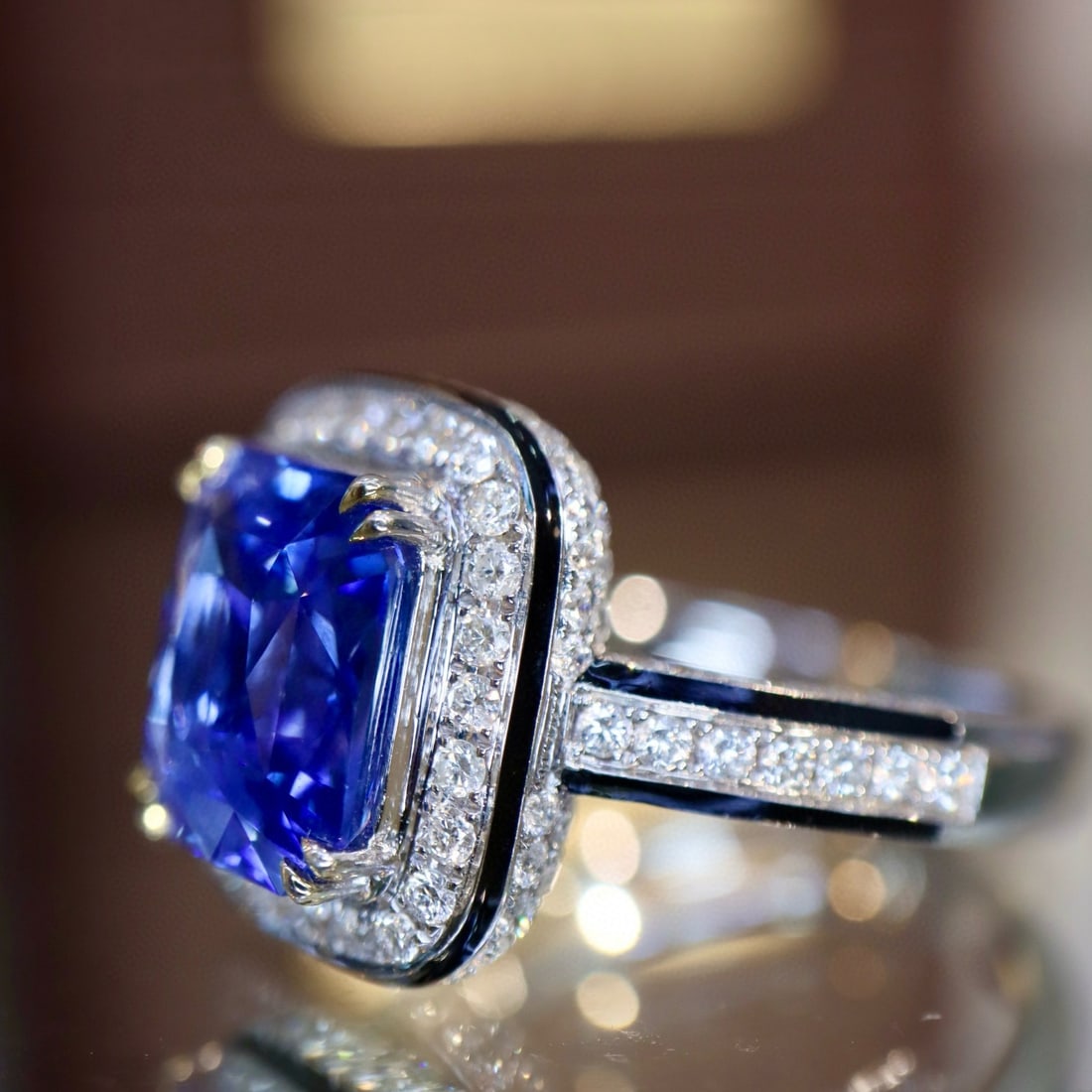 14k Gold 4.84 Ctw Natural Sapphire & Diamond Ring - 7