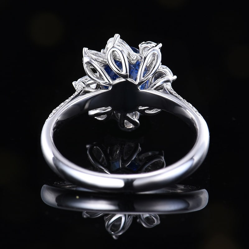 14k Gold 2.57 Ctw Natural Sapphire & Diamond Ring - 4