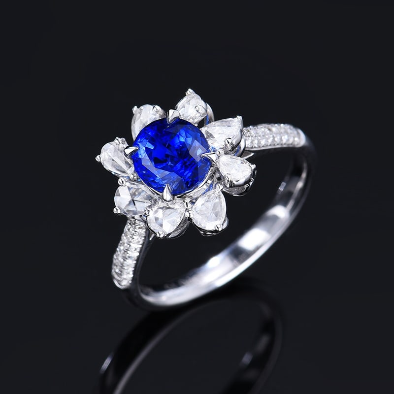 14k Gold 2.57 Ctw Natural Sapphire & Diamond Ring - 5
