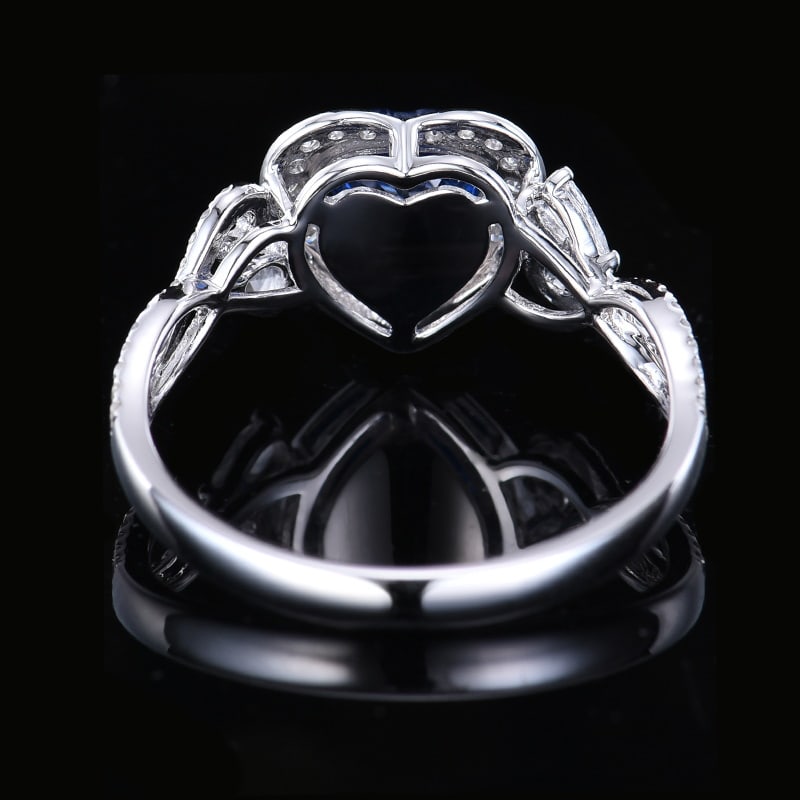 14k Gold 1.37 Ctw Natural Sapphire & Diamond Ring - 4