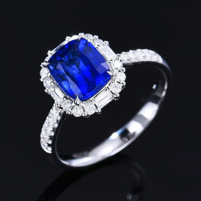 14k Gold 2.46 Ctw Natural Sapphire & Diamond Ring - 5