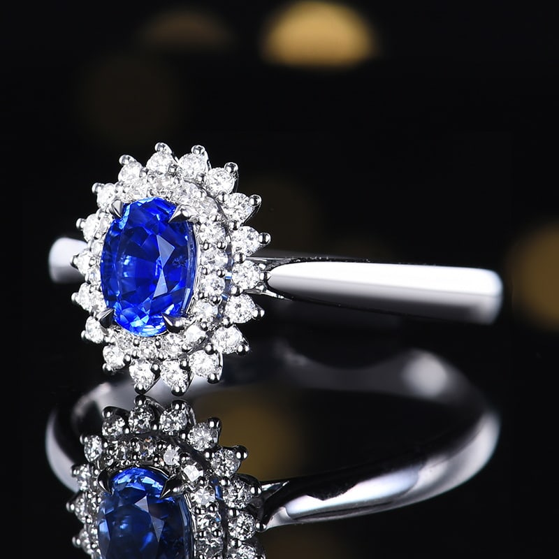 14k Gold 1.23 Ctw Natural Sapphire & Diamond Ring - 2