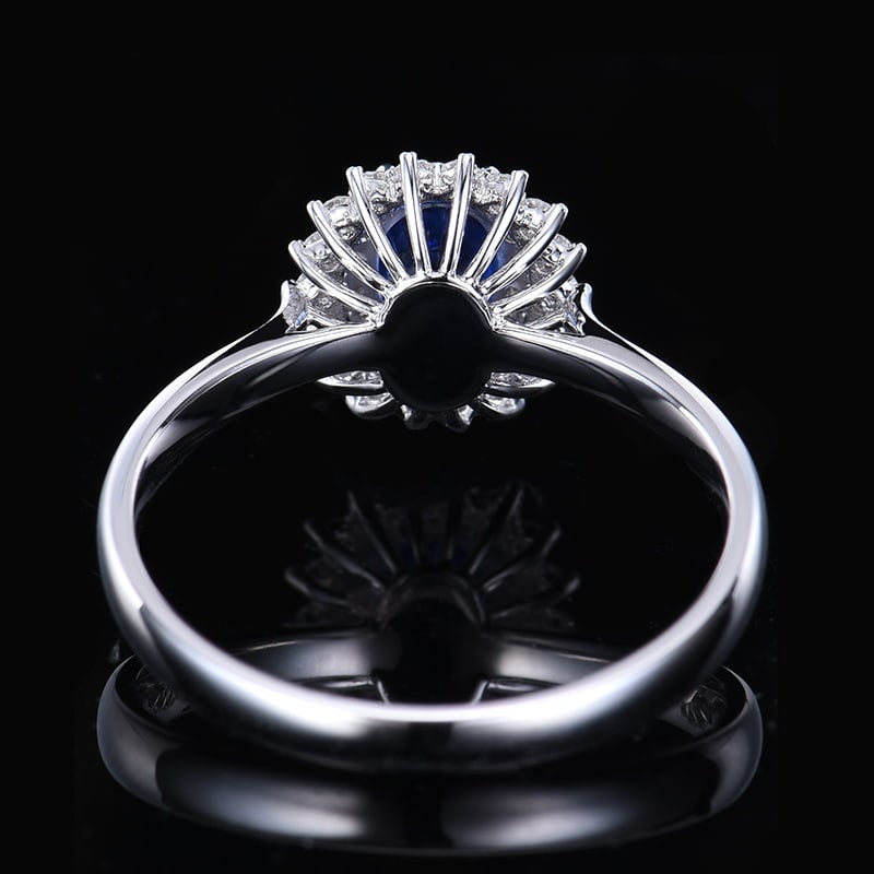 14k Gold 1.23 Ctw Natural Sapphire & Diamond Ring - 4