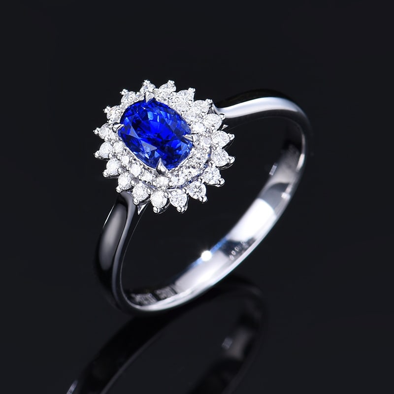 14k Gold 1.23 Ctw Natural Sapphire & Diamond Ring - 5