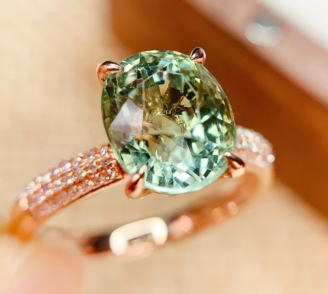 14k Gold 3.6 Ct Natural Tourmaline & Diamond Ring - 2