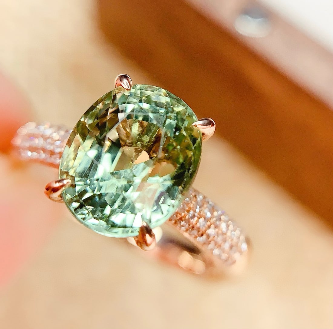 14k Gold 3.6 Ct Natural Tourmaline & Diamond Ring - 5