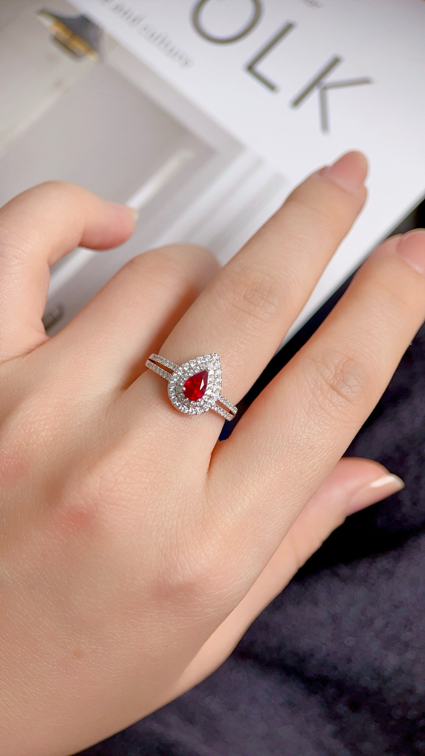 14k Gold 0.89 Ctw Natural Ruby & Diamond Ring - 7