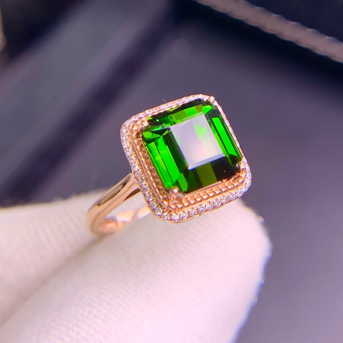 14k Gold 4.4 Ct Natural Tourmaline & Diamond Ring - 6