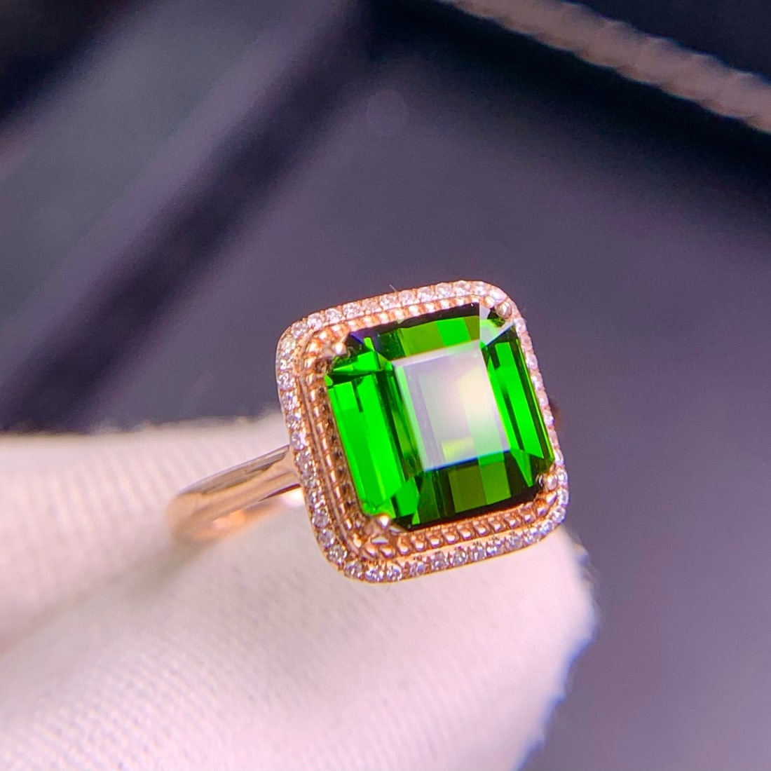 14k Gold 4.4 Ct Natural Tourmaline & Diamond Ring - 9