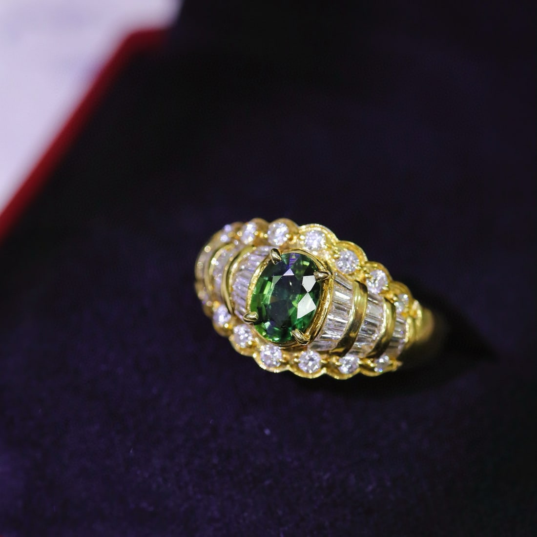 14k Gold 2.09 Ctw Natural Sapphire & Diamond Ring - 5