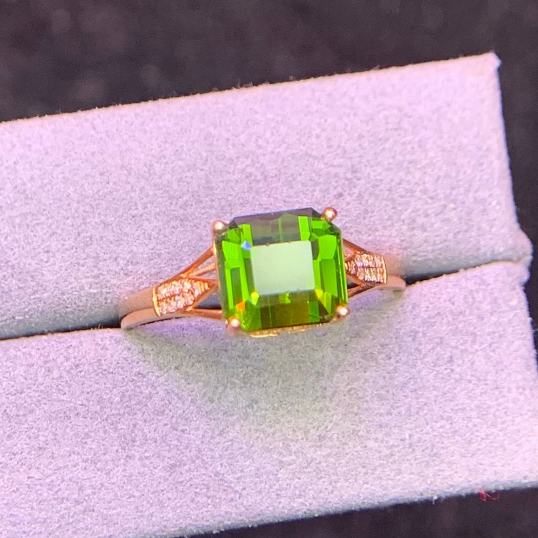 14k Gold 2.78 Ct Natural Tourmaline & Diamond Ring - 7