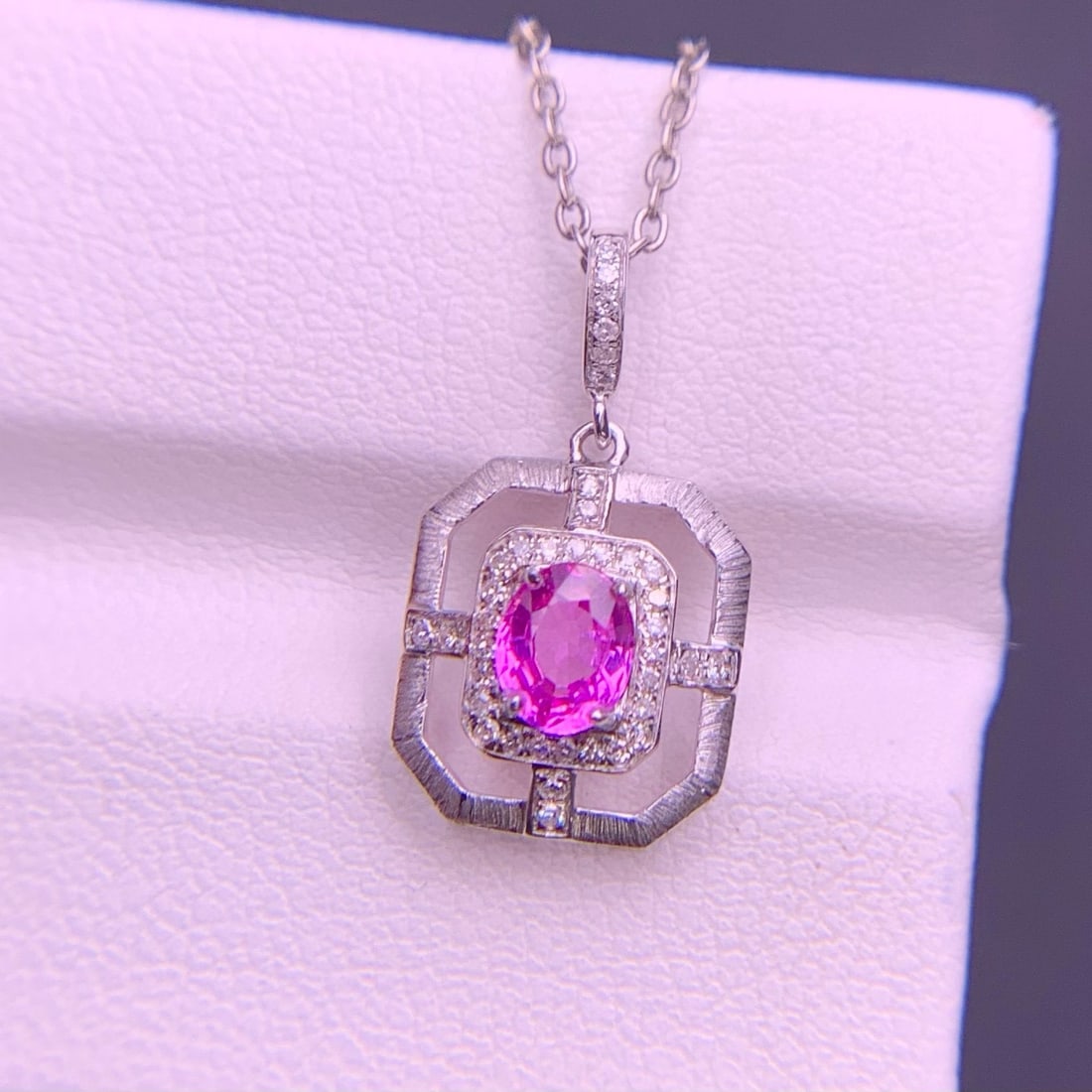 14k Gold 0.58 Ct Natural Sapphire & Diamond Pendant( Without Chain ) - 3