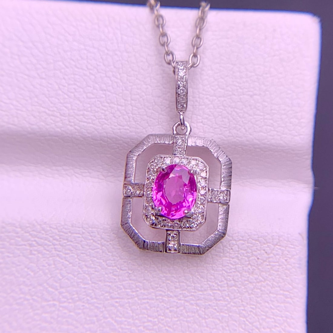 14k Gold 0.58 Ct Natural Sapphire & Diamond Pendant( Without Chain ) - 5