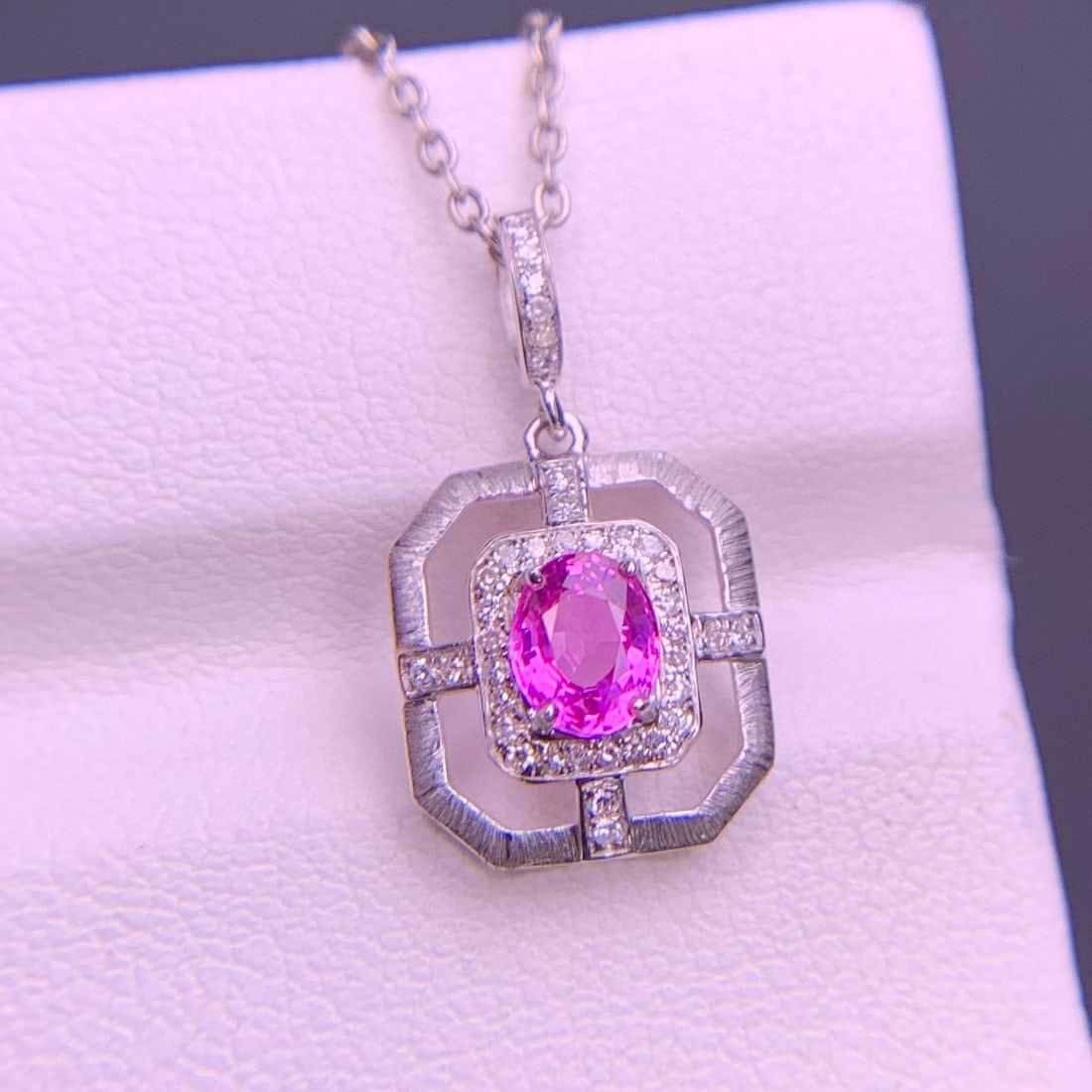 14k Gold 0.58 Ct Natural Sapphire & Diamond Pendant( Without Chain ) - 6