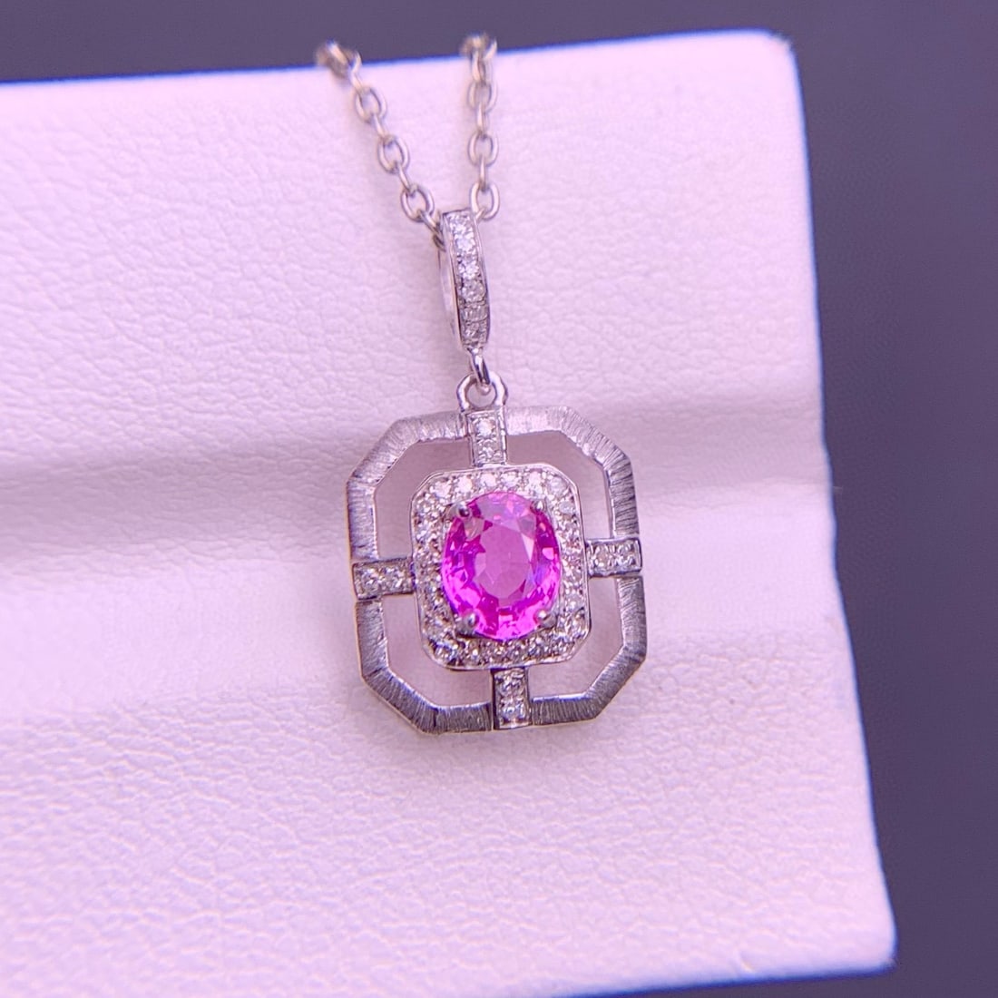 14k Gold 0.58 Ct Natural Sapphire & Diamond Pendant( Without Chain ) - 8