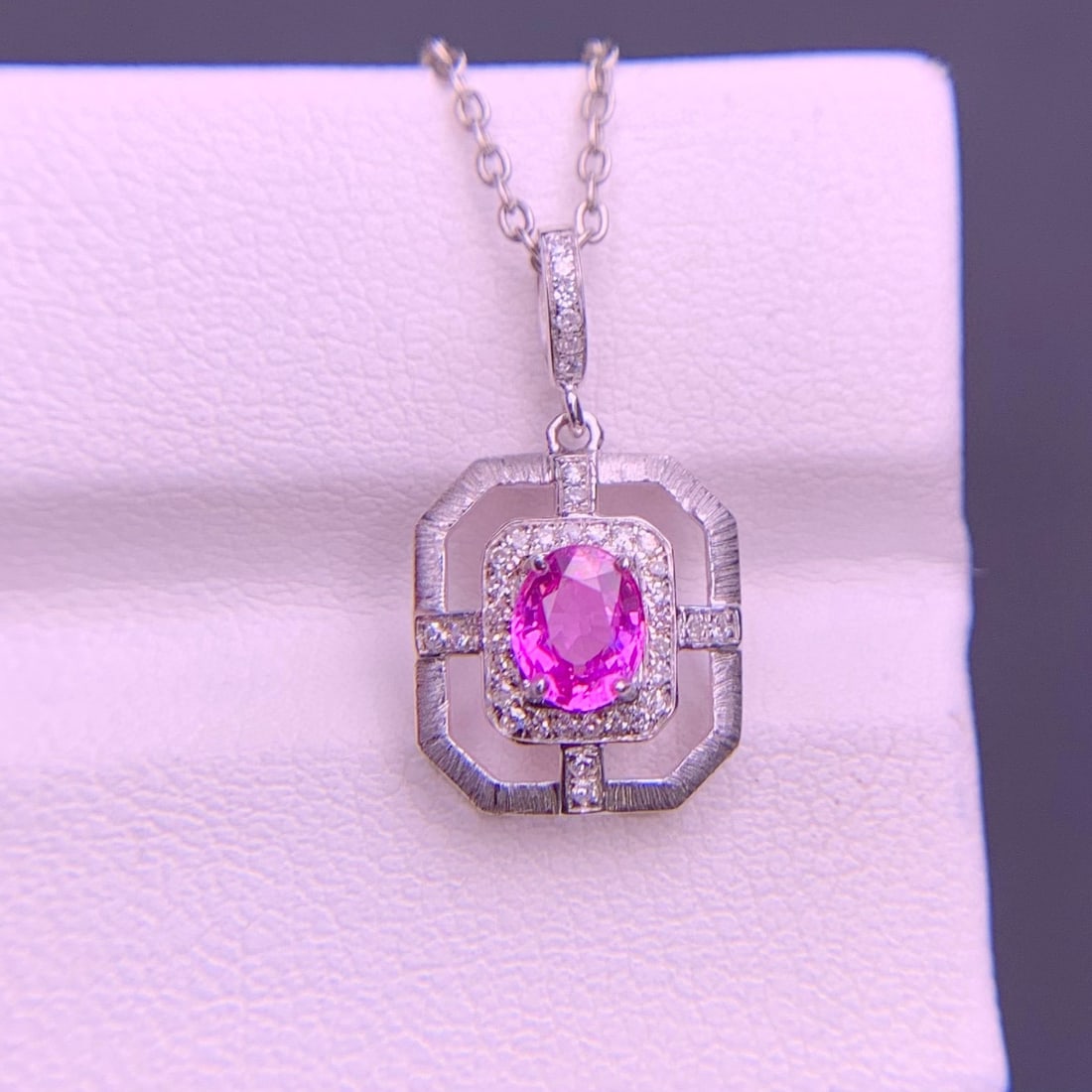 14k Gold 0.58 Ct Natural Sapphire & Diamond Pendant( Without Chain ) - 9