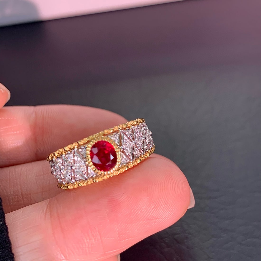 14k Gold 1.04 Ctw Natural Ruby & Diamond Ring - 2