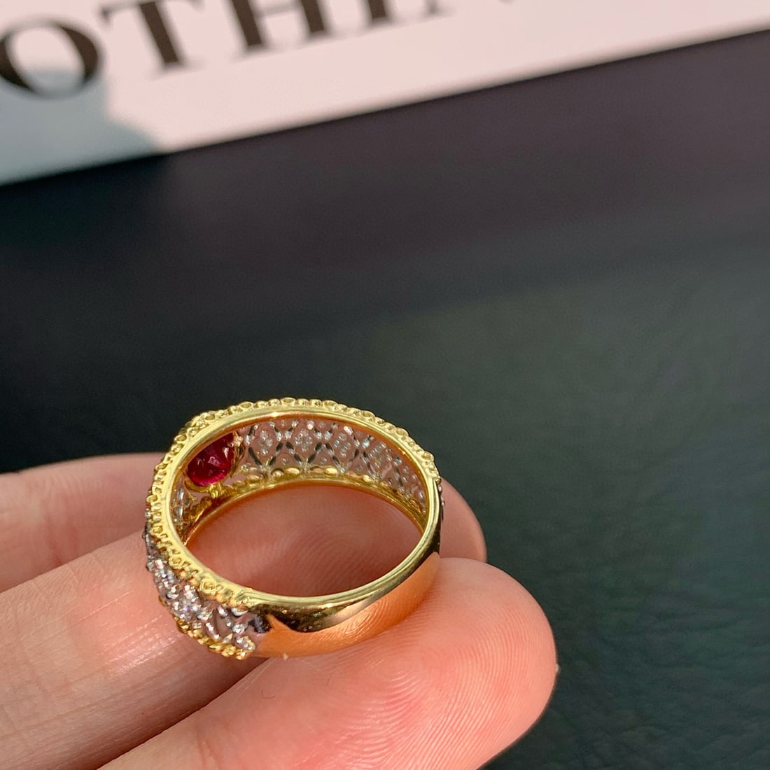 14k Gold 1.04 Ctw Natural Ruby & Diamond Ring - 3