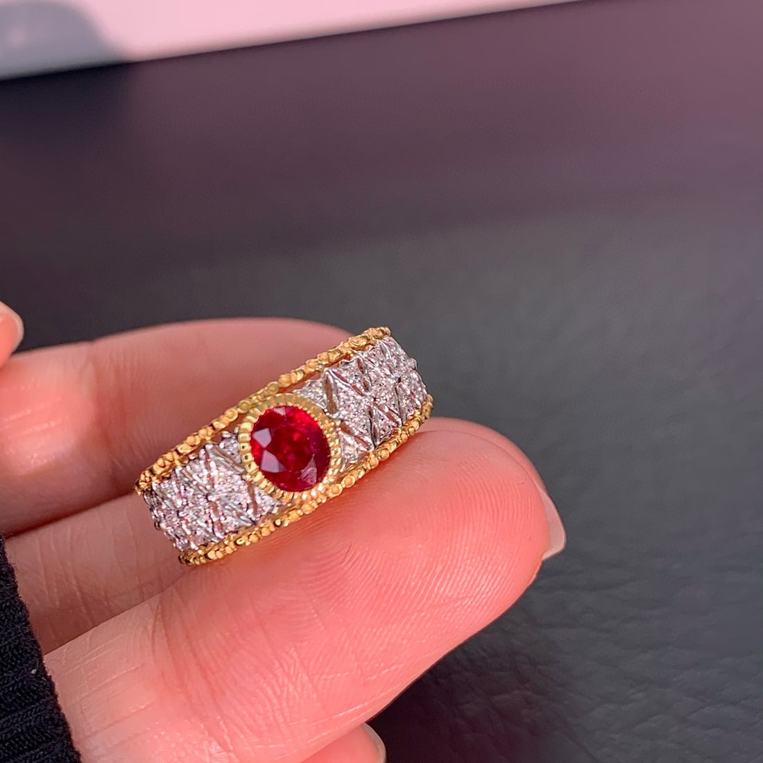 14k Gold 1.04 Ctw Natural Ruby & Diamond Ring - 4