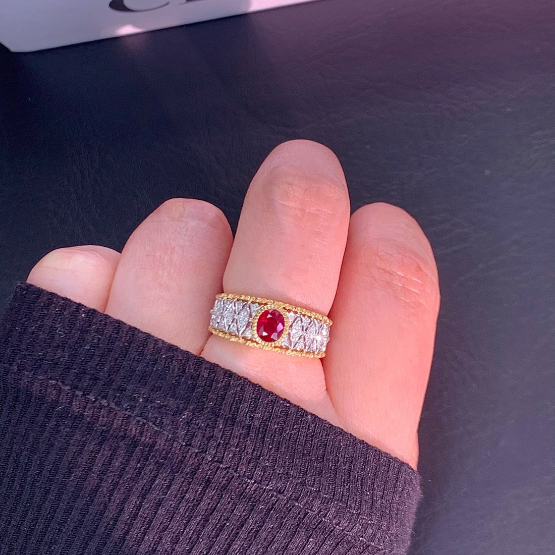 14k Gold 1.04 Ctw Natural Ruby & Diamond Ring - 6