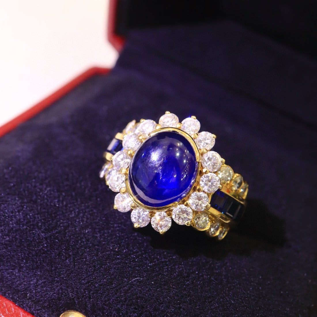 14k Gold 7.3 Ctw Natural Sapphire & Diamond Ring - 5