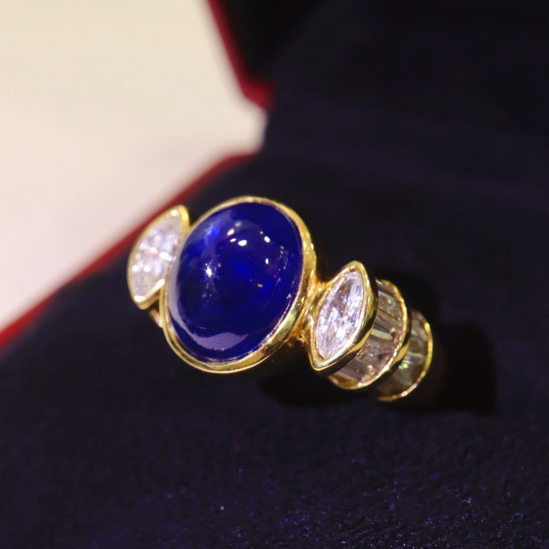 14k Gold 6.01 Ctw Natural Sapphire & Diamond Ring - 4