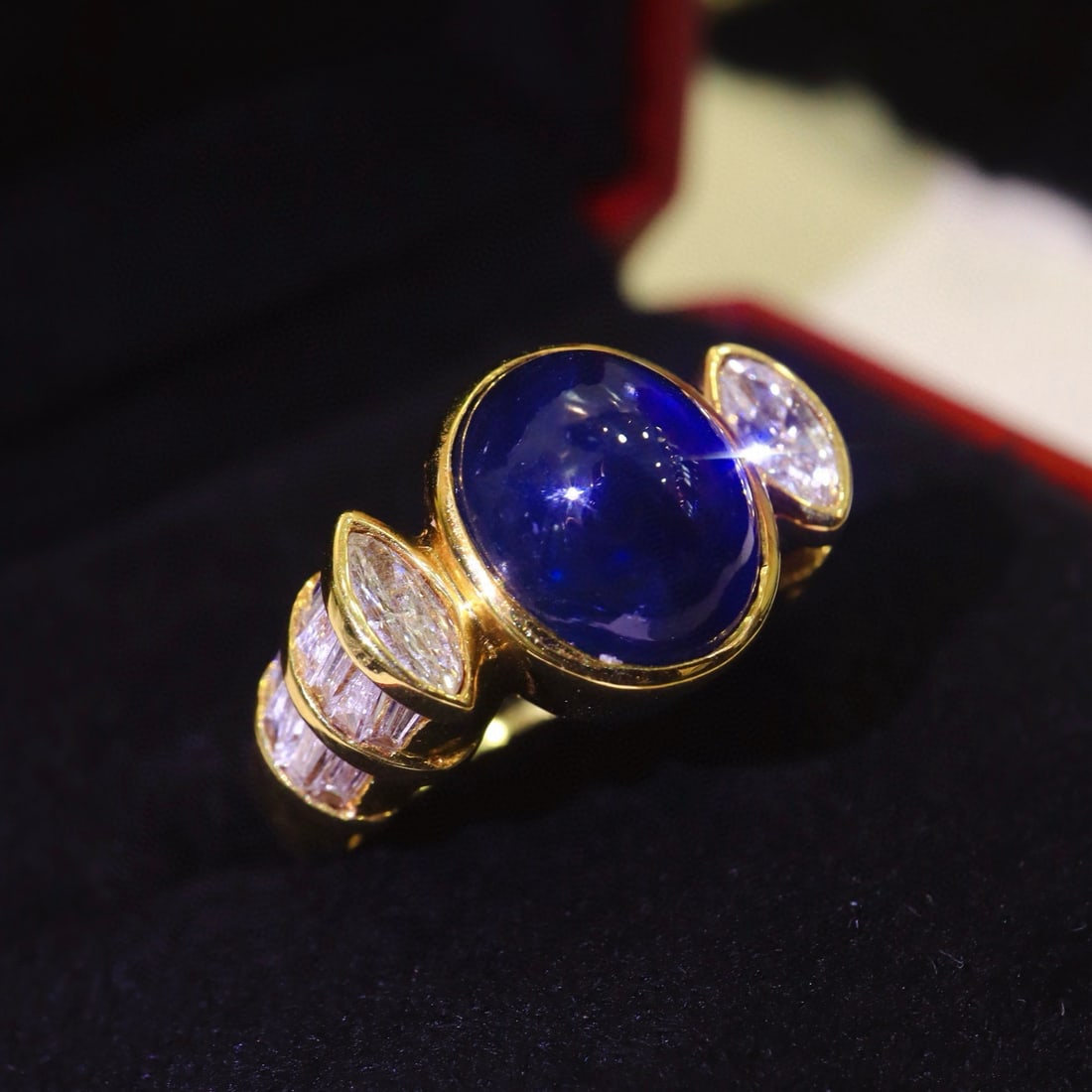 14k Gold 6.01 Ctw Natural Sapphire & Diamond Ring - 5