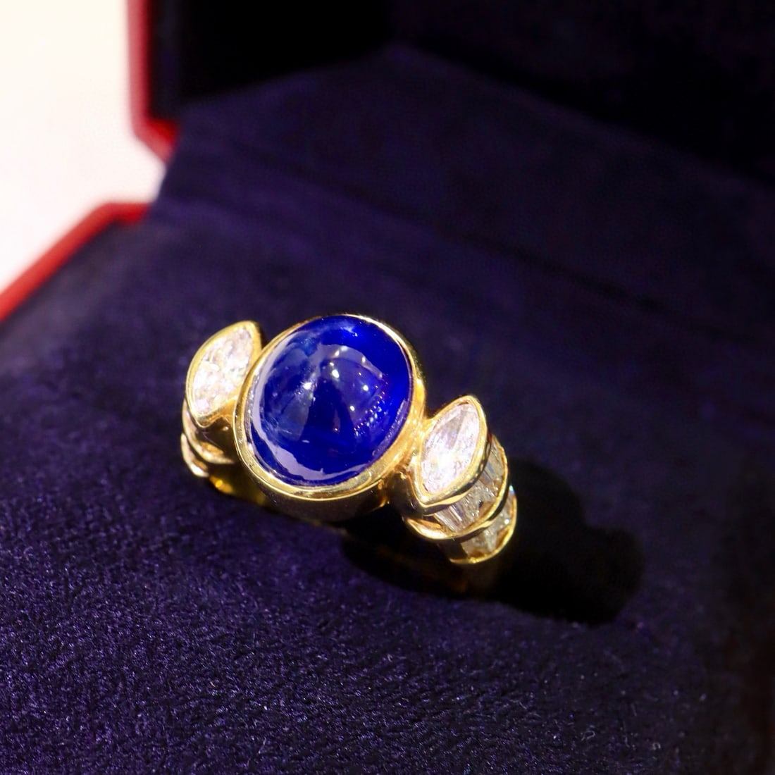 14k Gold 6.01 Ctw Natural Sapphire & Diamond Ring - 7