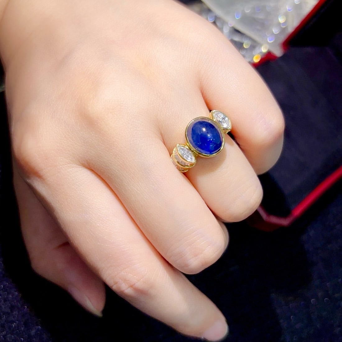 14k Gold 6.01 Ctw Natural Sapphire & Diamond Ring - 8