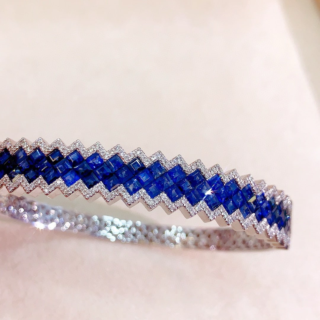 14k Gold 1.47 Ctw Natural Sapphire & Diamond Ring - 9