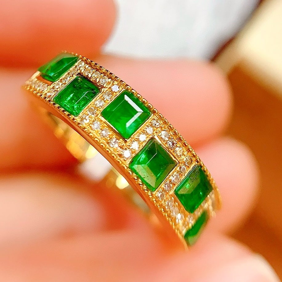 14k Gold 0.28 Ct Natural Yellow Diamond & Diamond Ring - 9