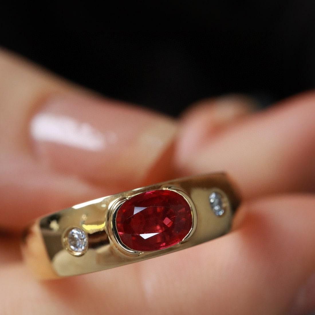 14k Gold 0.51 Ctw Natural Ruby & Diamond Ring - 2