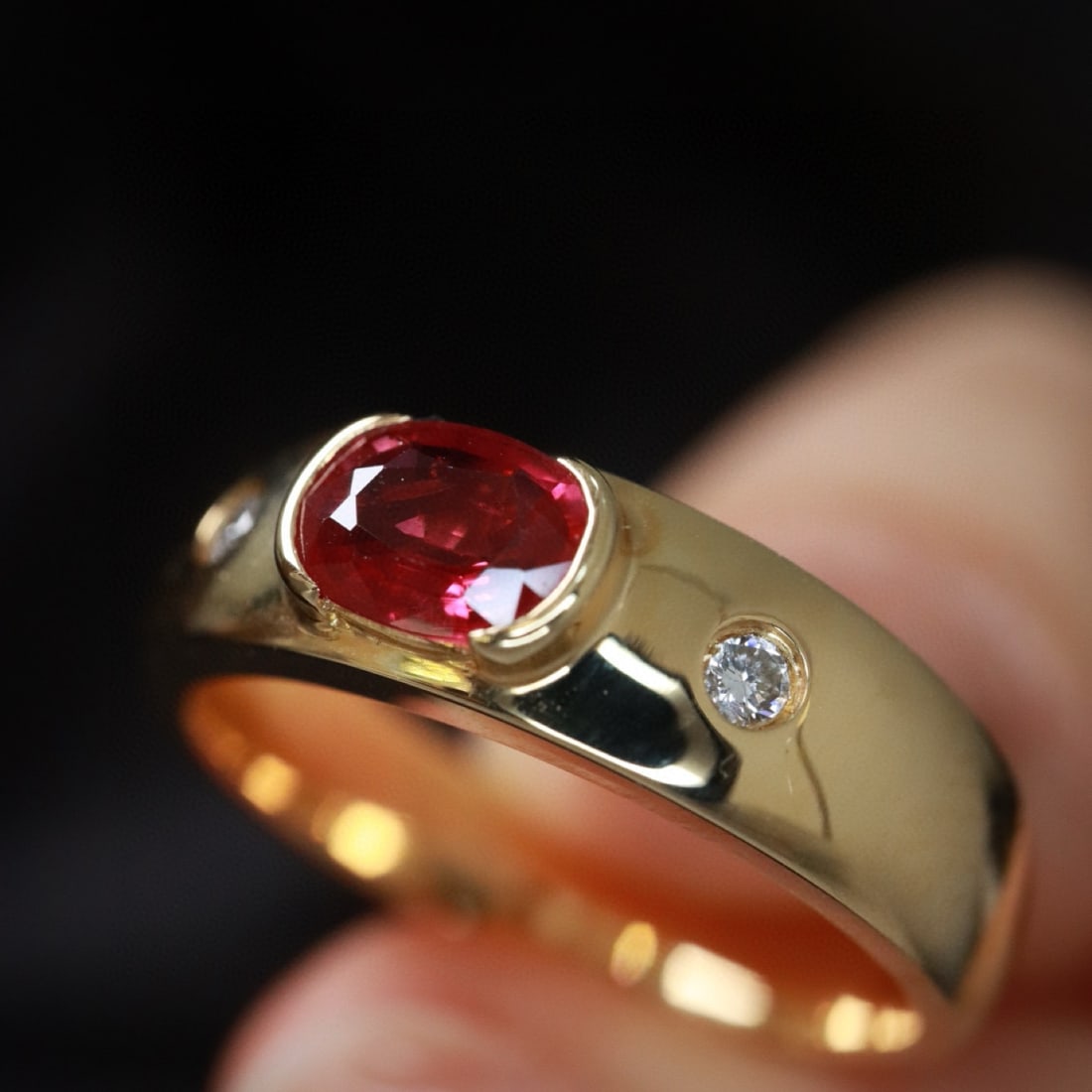 14k Gold 0.51 Ctw Natural Ruby & Diamond Ring - 3
