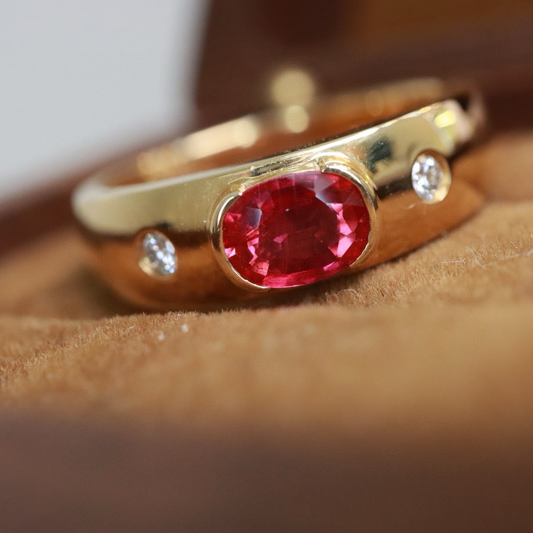 14k Gold 0.51 Ctw Natural Ruby & Diamond Ring - 4