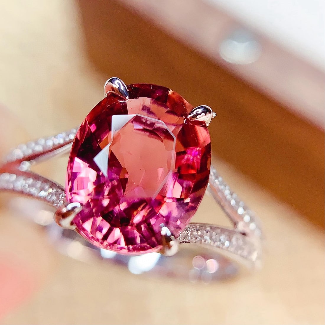 14k Gold 2.8 Ct Natural Tourmaline & Diamond Ring - 3