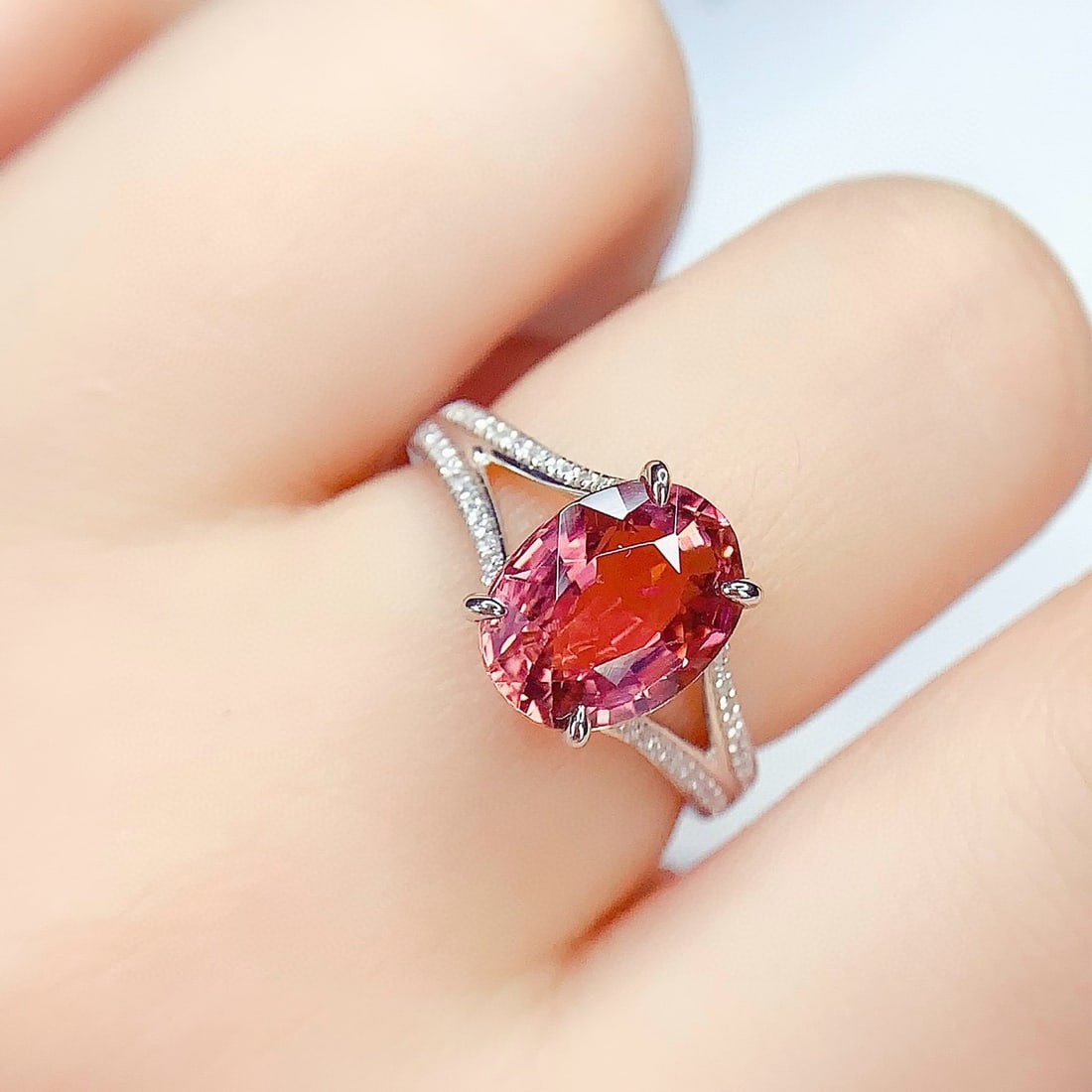 14k Gold 2.8 Ct Natural Tourmaline & Diamond Ring - 6