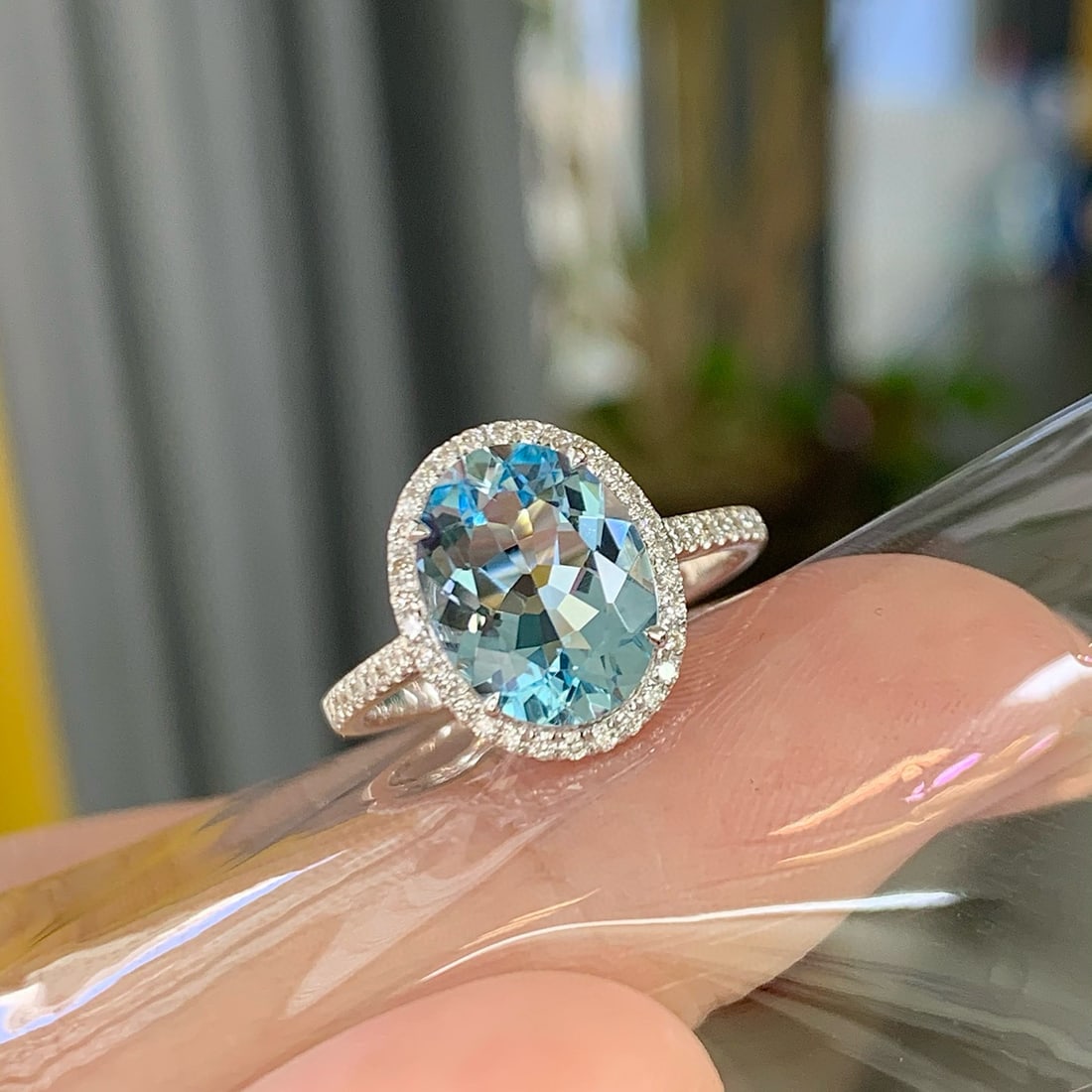 14k Gold 2.71 Ctw Natural Aquamarine & Diamond Ring - 2