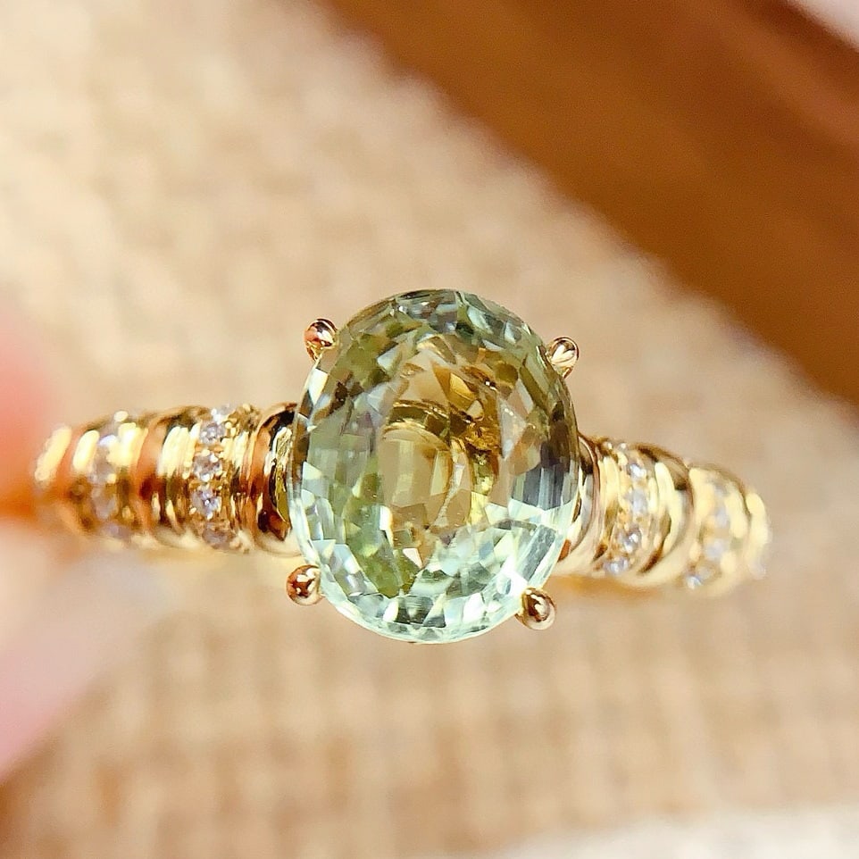 14k Gold 2.08 Ct Natural Tourmaline & Diamond Ring - 2