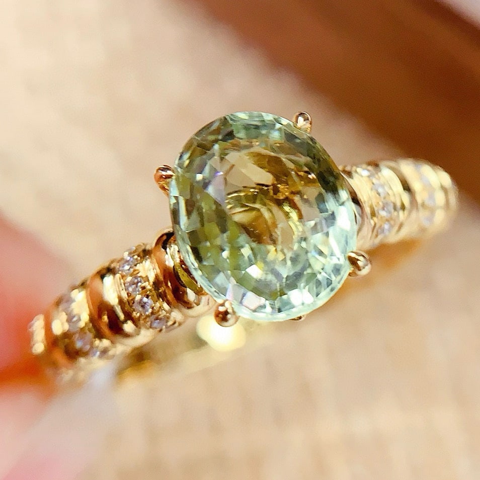 14k Gold 2.08 Ct Natural Tourmaline & Diamond Ring - 3