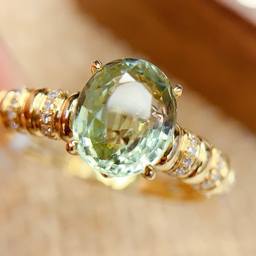 14k Gold 2.08 Ct Natural Tourmaline & Diamond Ring - 4